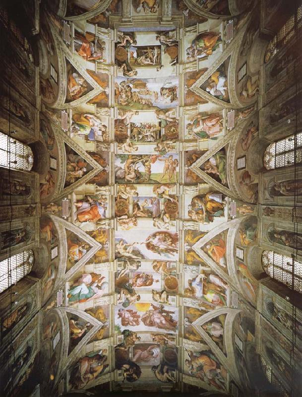 Michelangelo Buonarroti plfond of the Sixtijnse chapel Rome Vatican Germany oil painting art